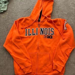 Orange University of Illinois Zip up sweatshirt